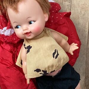 🦕  Vintage  PEBBLES FLINTSTONE 1964 Hanna Barbera Doll